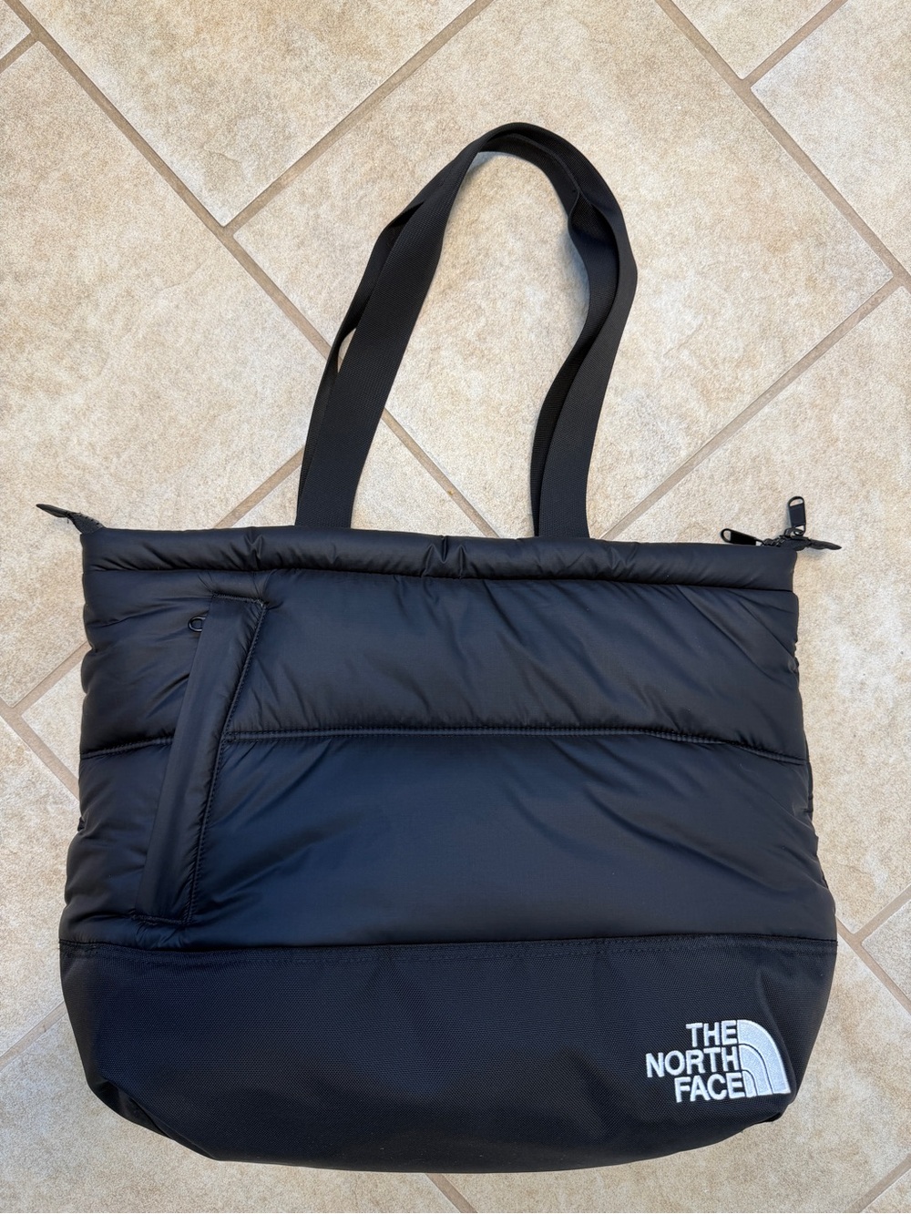 The North Face Black Quilted Tote with Logo